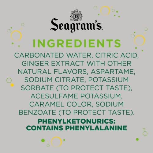 Seagram's® Ginger Ale Caffeine Free Zero Sugar Soda Cans Perspective: right