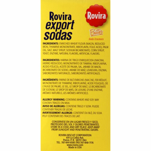 Rovira Export Sodas Butter Soda Crackers Perspective: right