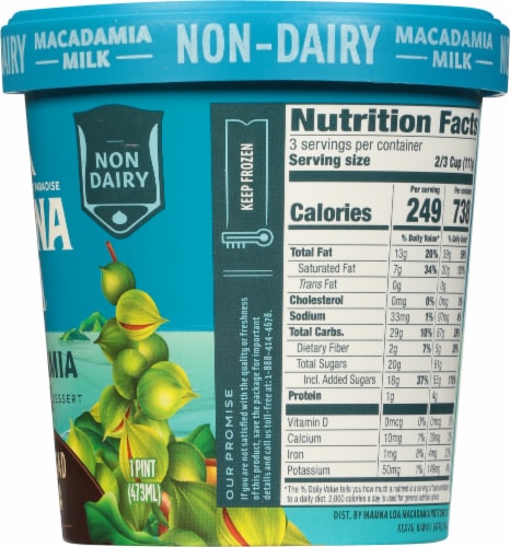 Mauna Loa Macadamia Milk Rocky Road to Hana Dairy Free Frozen Dessert Perspective: right