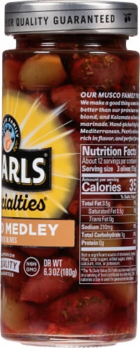 Pearls Pitted Medley Greek Olives Perspective: right