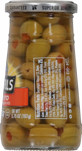 Pearls® Pimiento Stuffed Manzanilla Green Olives Perspective: right