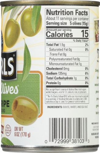 Pearls® Simply Olives Green Ripe Medium Pitted California Olives Perspective: right