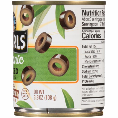 Pearls Organic Sliced Ripe Black Olives Perspective: right