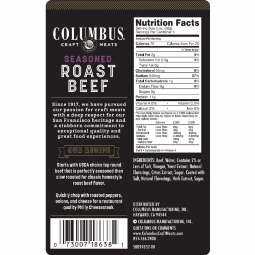 Columbus® Sliced Seasoned Roast Beef Perspective: right