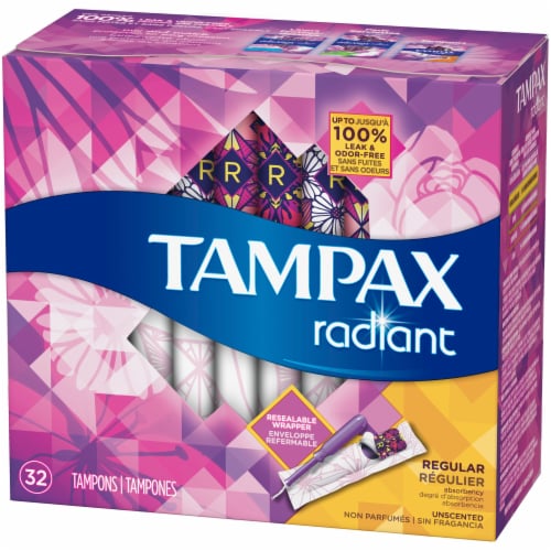 Tampax Radiant Regular Unscented Tampons Perspective: right