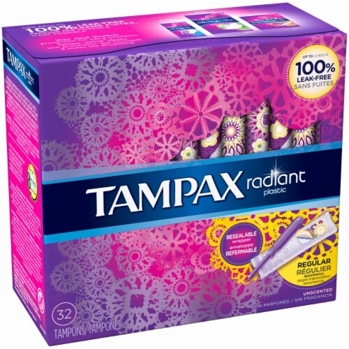Tampax Radiant Regular Unscented Tampons Perspective: right