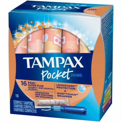 Tampax Pocket Pearl Super Plus Absorbency Tampons, 16 ct - Food 4 Less