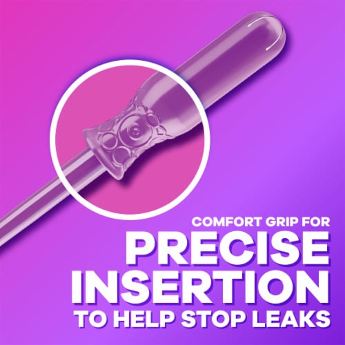 Tampax Radiant LeakGuard Protection Tampons Super Absorbency Unscented Perspective: right