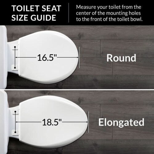 Mayfair Slow Close Round White Plastic Toilet Seat Perspective: right