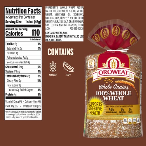 Oroweat Whole Wheat Bread Perspective: right