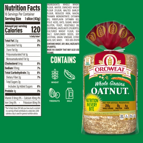 Oroweat® Whole Grains Oatnut® Bread Perspective: right