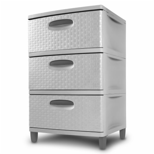 Sterilit Weave 3 Drawer Unit - Cement Gray Perspective: right