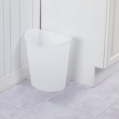 Sterilite 3-Gallon Plastic Oval Waste Basket - White Perspective: right