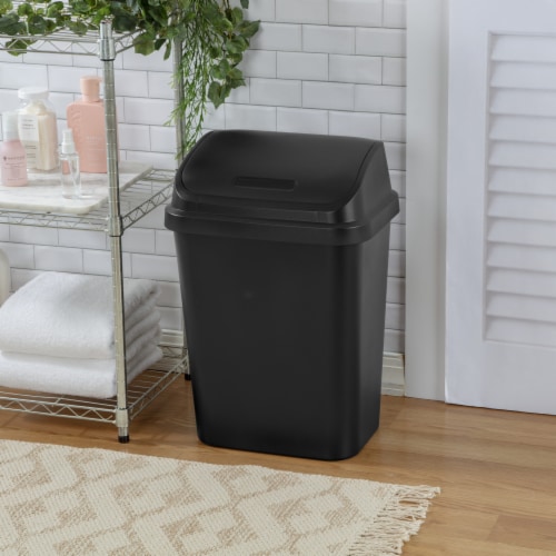 Sterilite Plastic SwingTop Trash Can - Black Perspective: right