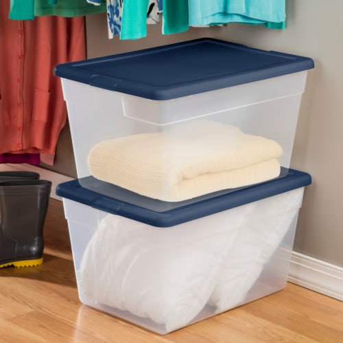 Sterilite Storage Box - Marine Blue/Clear, 1 Piece - Fry's Food Stores