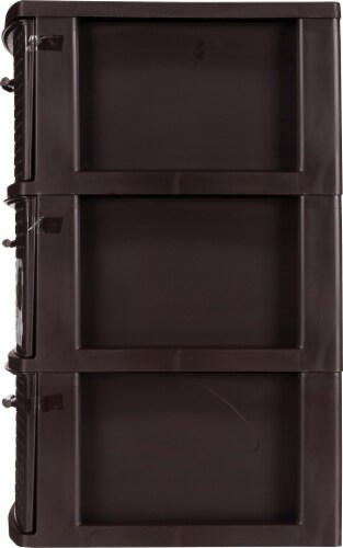 Sterilite 3 Drawer Wide Weave Storage Tower - Espresso Perspective: right
