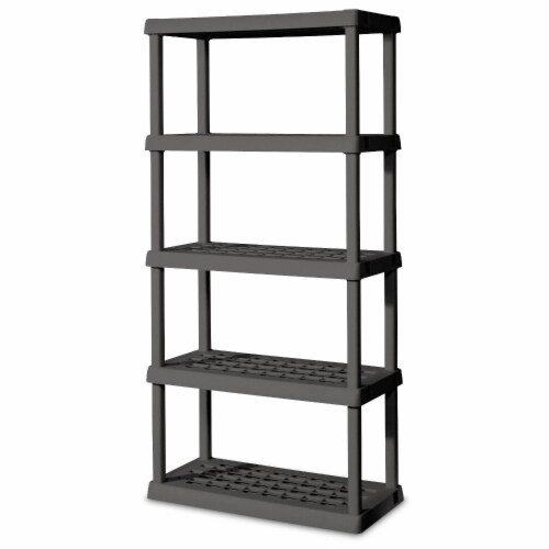 Sterilite 5-Tier Shelving Unit - Flat Gray Perspective: right
