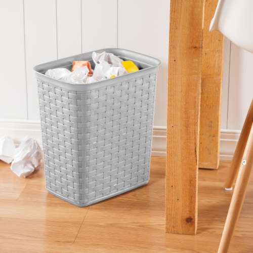 Sterilite Weave Trash Can - Cement Perspective: right