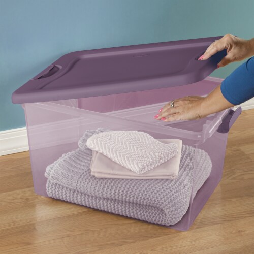 Sterilite Metro Burgundy Latching Box with Lid Perspective: right
