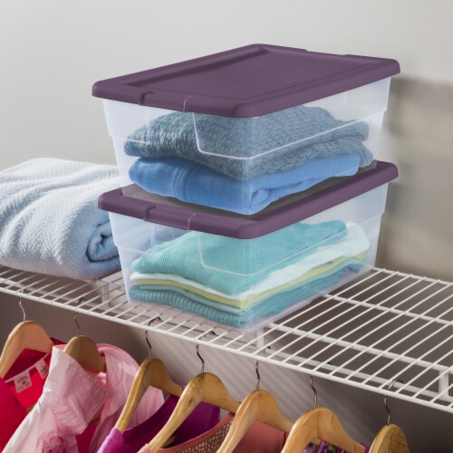 Sterilite Moda Purple Latching Box with Lid Perspective: right
