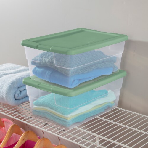 Sterilite Clear Storage Box - Green Perspective: right