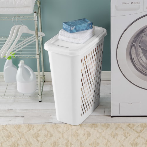 Commercial Large Rolling Canvas Bin Laundry Hamper on Wheels, White, Large  - Fred Meyer