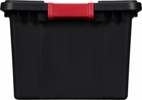 Sterilite 32 Gallon Latch Tote Plastic, Black 