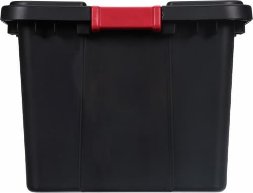 HOMZ Durable 27 Gallon Heavy Duty Holiday Storage Tote, Green/Red