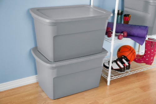 Sterilite Plastic Storage Tote - Cement Perspective: right