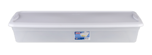 Sterilite Under-the-Bed Storage Box with Lid - Clear/White Perspective: right