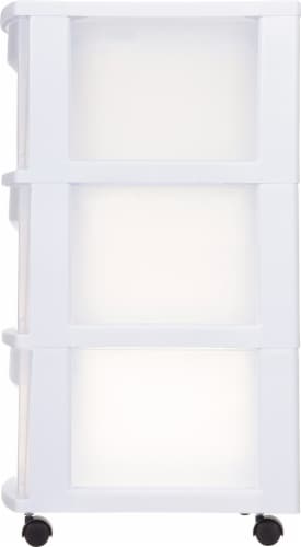 Sterilite® White 3-Drawer Cart Perspective: right