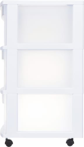 Sterilite 3 Drawer Wide Cart, White