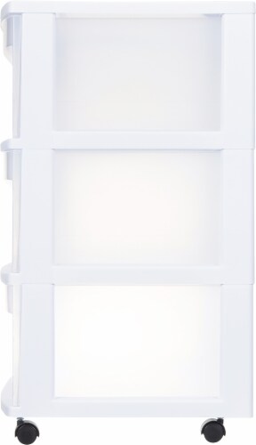 Sterilite 3-Drawer Wide Cart - White Perspective: right