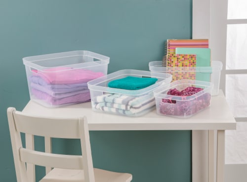 Sterilite 9.5 x 6.5 x 4 Inch Clear Open Storage Bin with Carry Handles (48  Pack), 1 Piece - Kroger