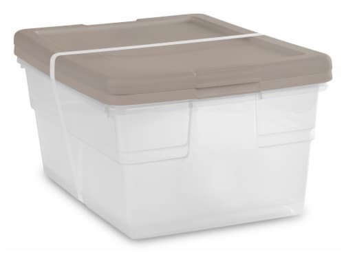 Sterilite 16 Quart Storage Boxes - Hazelwood/Clear Perspective: right