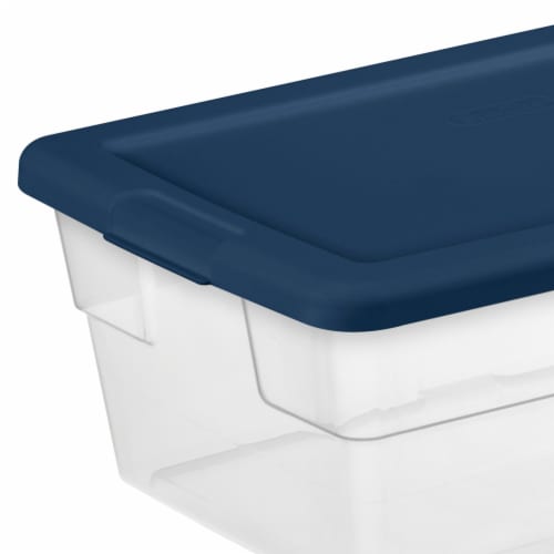 Sterilite Clear Storage Box Multipack - Marine Blue Perspective: right