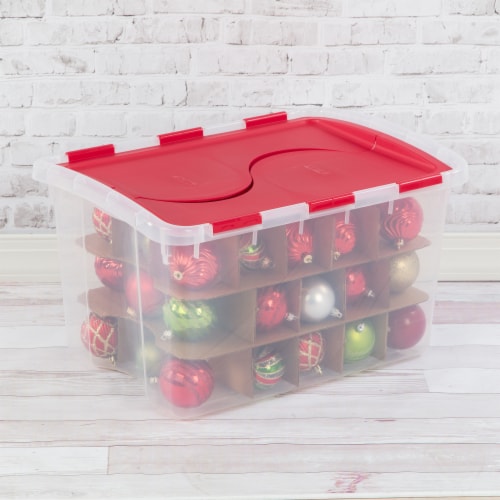 Sterilite Hinged Lid Ornament Storage Box Perspective: right