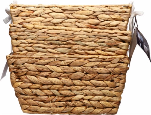 Maytex Mills Natural Havana Water Hyacinth Rectangular Tapered Basket Perspective: right
