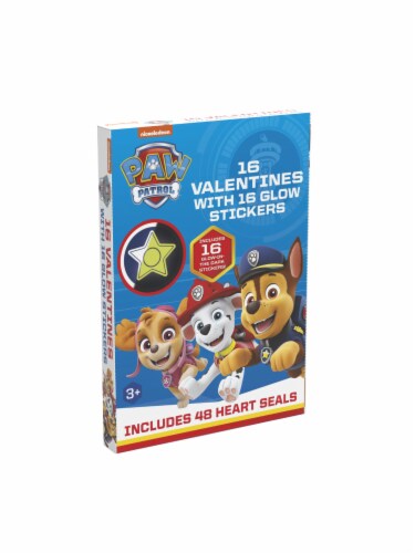 Paper Magic Valentine's Exchange Cards Paw Patrol Glow in the Dark Stickers Perspective: right