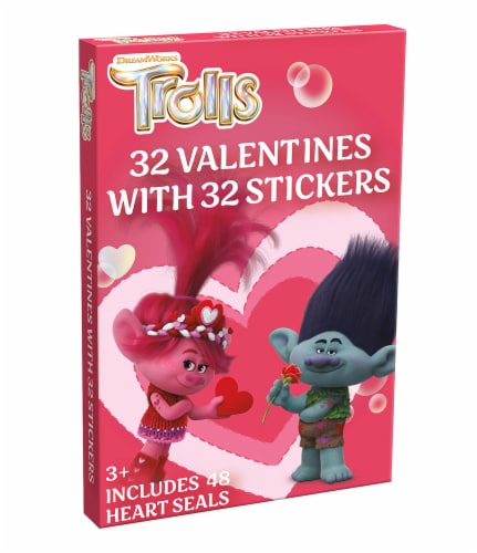 DreamWorks Trolls Valentine's Stickers Perspective: right