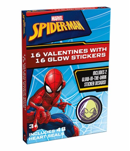 Marvel Spider-Man Valentine's Glow-in-the-Dark Cards & Stickers Perspective: right