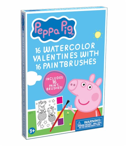 Peppa Pig Valentine's Watercolor with Paint Brushes Perspective: right