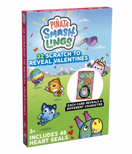 Pinata Smashlings Valentine's Scratch & Heart Seals Perspective: right