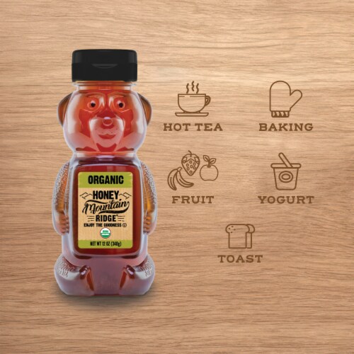 Mountain Ridge Organic Honeybear, Kosher, 12 OZ Perspective: right