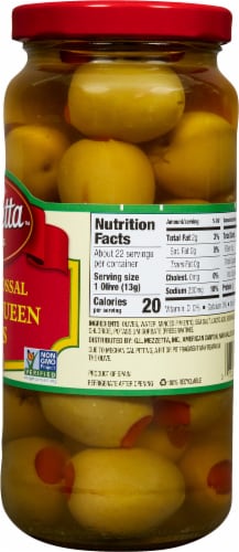 Mezzetta Super Colossal Pimiento Stuffed Spanish Queen Olives Perspective: right