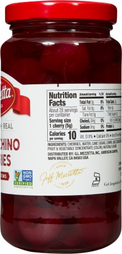 Mezzetta Maraschino Cherries without Stems Topping Perspective: right