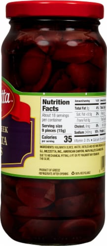 Mezzetta Sliced Greek Kalamata Olives Perspective: right