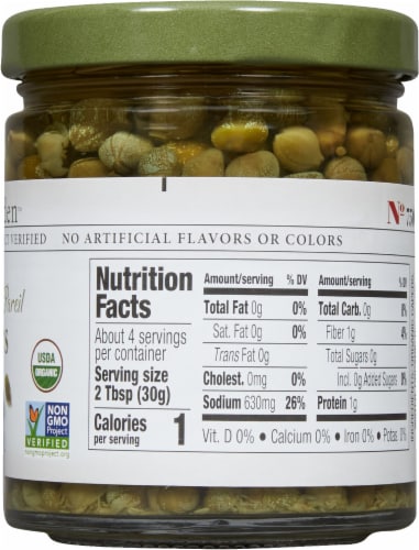 Jeff's Garden™ Organic Imported Non-Pareil Capers Perspective: right