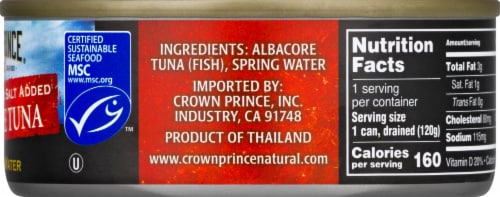 Crown Prince in Spring Water Natural Albacore Tuna Perspective: right