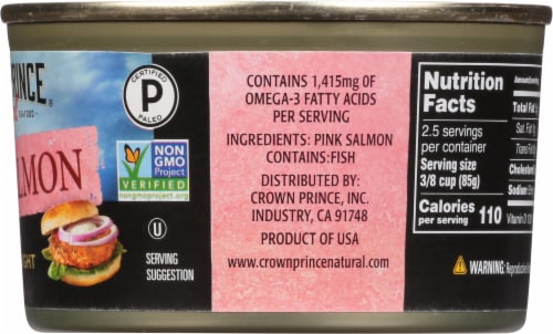 Crown Prince Natural Alaskan Pink Salmon Perspective: right